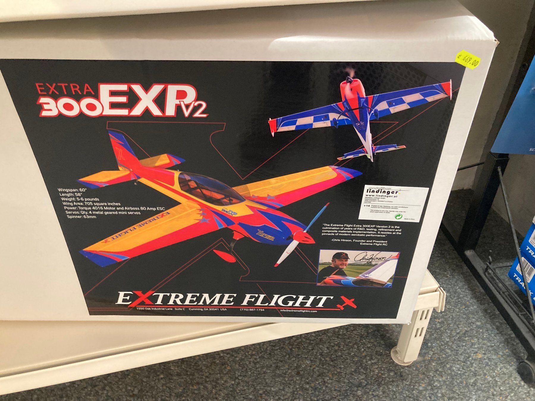RC Modellbau: Extreme Flight 60" Extra 300-EXP V2 PLUS Orange/Blue/White – Neu und originalverpackt aus Lausanne von Techobby 1