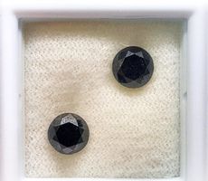 2x Diamants Noirs 2.78ct - CERTIFICAT 2'386.- Fr