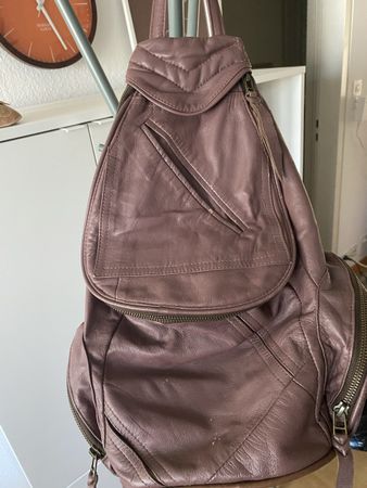 Leder Rucksack Pink Vintage Top Zustand 