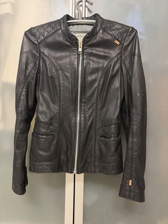 Damen Lederjacke M.O.D schwarz gesteppt Grösse S gebraucht