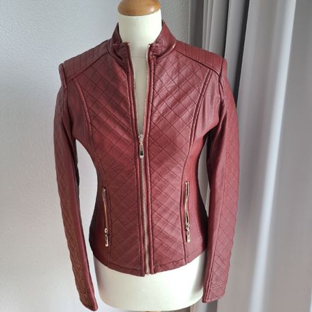 Damenjacke Haveden, Kunstleder, rot, Grösse S