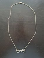 Alte Modeschmuck Halskette mit "Brille" Länge: 55 cm