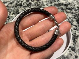 Thomas Sabo Armband dunkel, Leder geflochten 🤎 Top!