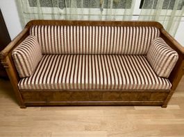 Antikes Biedermeier Sofa Nussbaumholz Gründerzeit um 1830 re