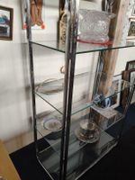 chrom- Regal mit Glas aus  70 er