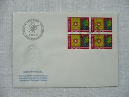 1971 NABA-71 4er-Block mit Ausstellungsstempel SBK 493