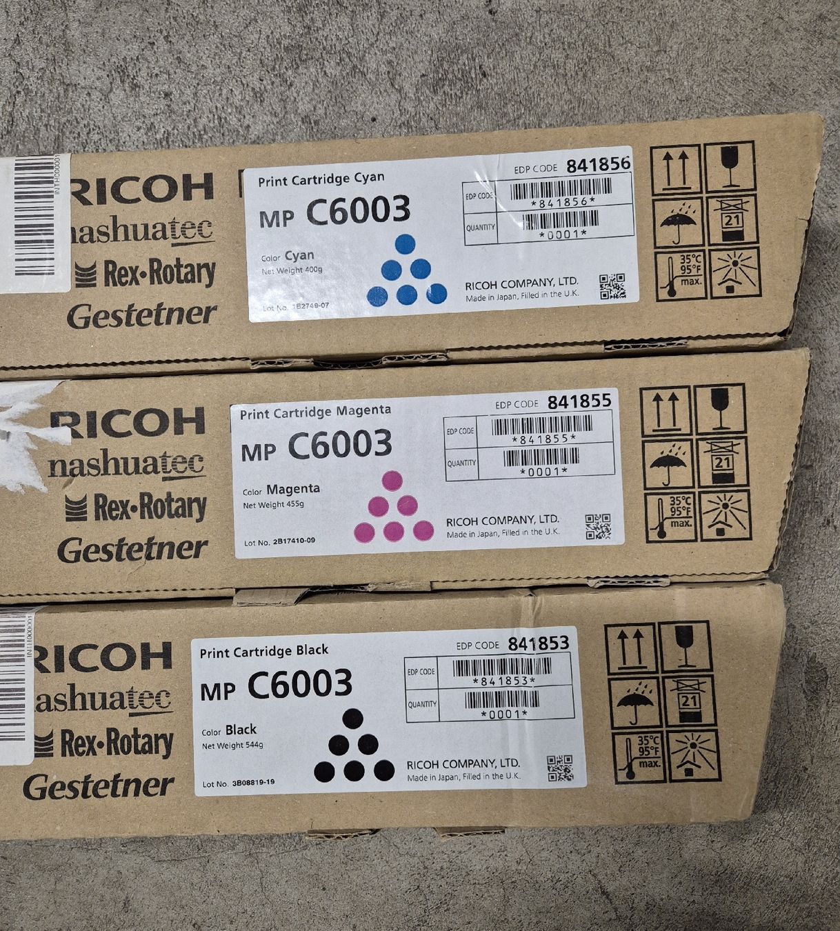 Ricoh Cartucce per stampanti & toner: Ricoh - Tonerkartuschen MP C6003 – Nuovo e nell'imballaggio originale da Oetwil am See venduto da Janina5 1