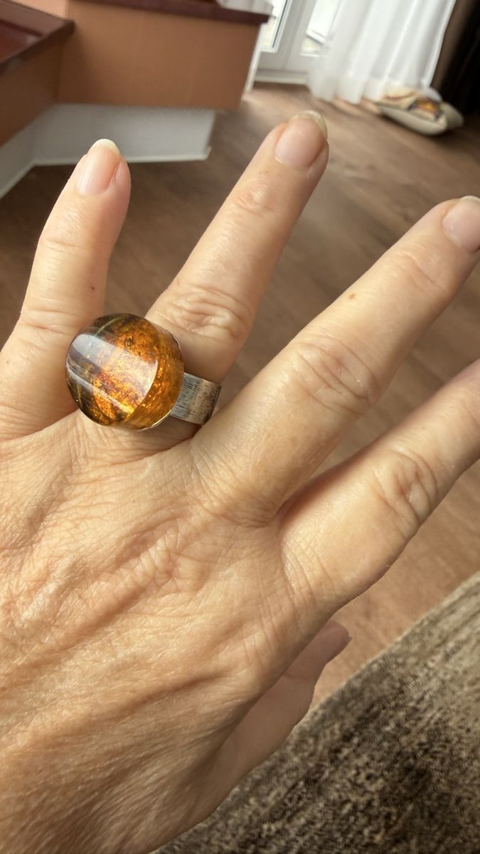 Anelli: Einzigartiger Ring mit grossem Bernstein.💍🧡 – Nuovo e nell'imballaggio originale da Ebikon venduto da elischka 5