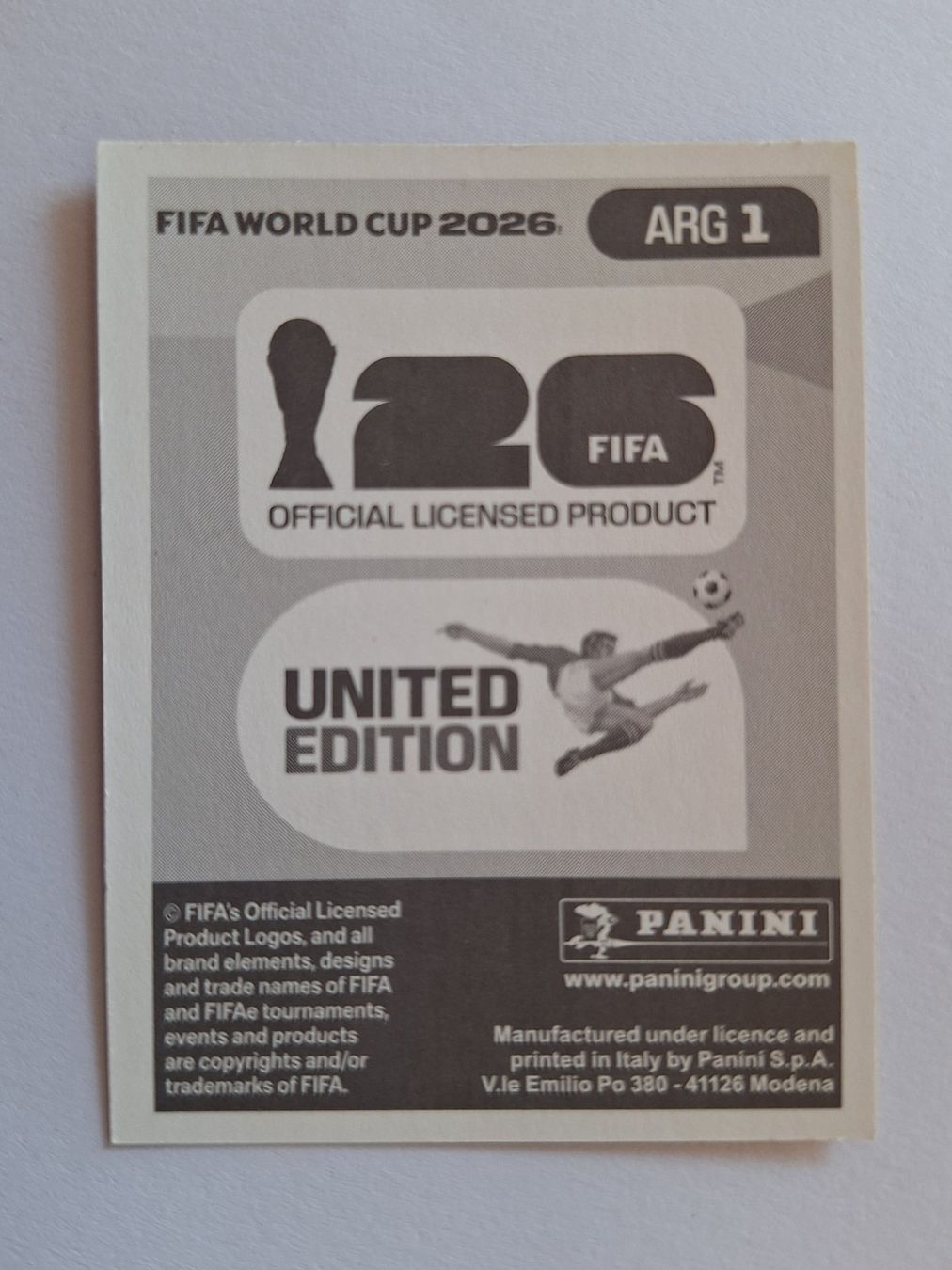 Panini Cartes à collectionner: Panini ARG 1 – Neuf (Voir description) à Romanens par Crocette 1