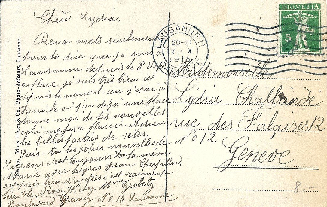 Cartoline postali: Lausanne - Panorama partile – Usato da Belmont-Lausanne venduto da ZarRomanoff 1