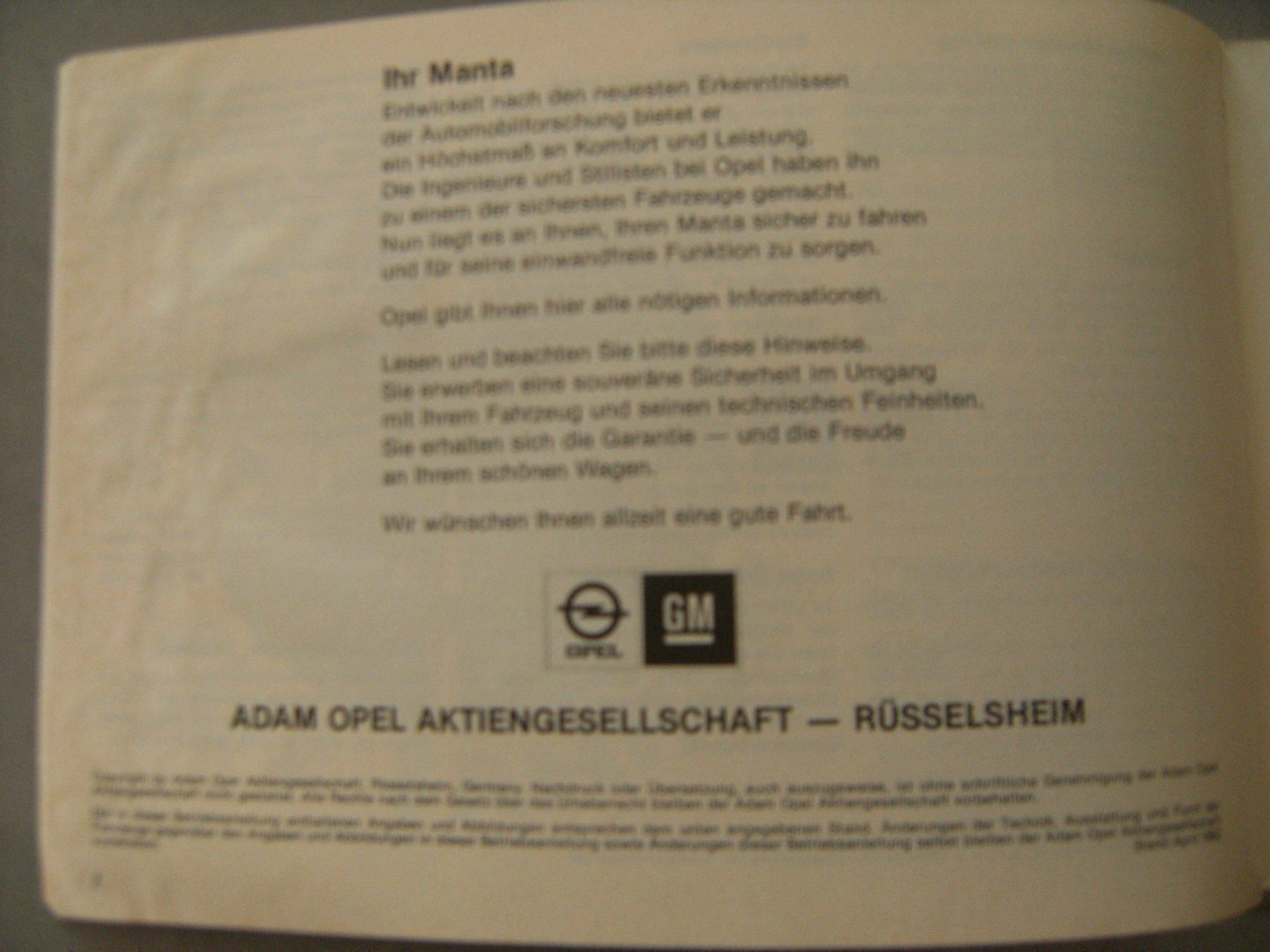 Opel Documenti: OPEL MANTA B  BETRIEBSANLEITUNG – Usato da Niederbipp venduto da mission55impossibile 4