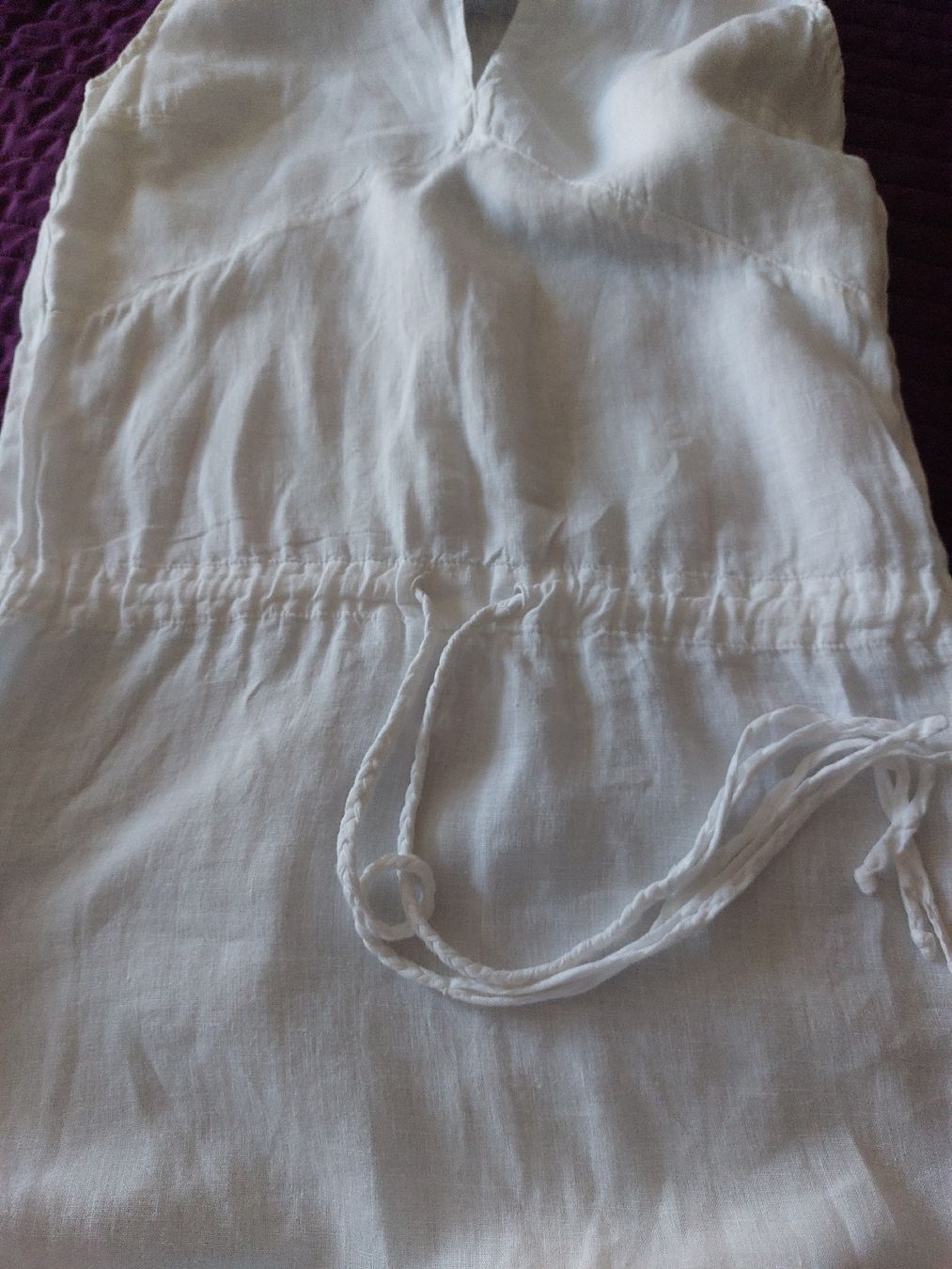 Vestiti: Wunderschönes 120% Lino Kleid weiss Gr. S  – Usato da Thun venduto da Alexanna 7