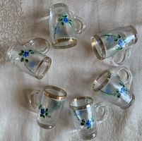 Tasses à liqueur vintage en verre peint, lot de 6.🥂