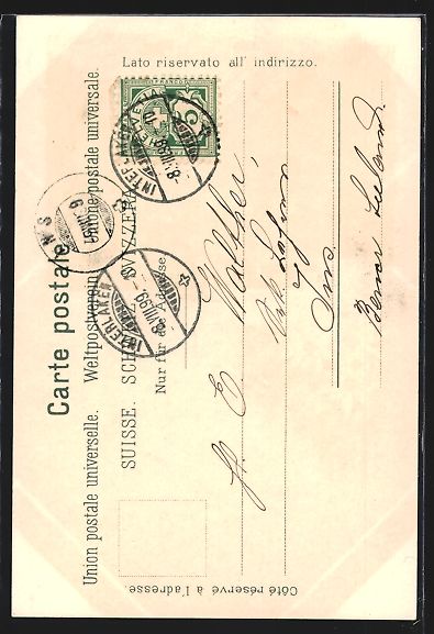 Cartes postales: Litho Interlaken, Ortsansicht aus der Vo – D'occasion à Berlin par bartko-reher 1