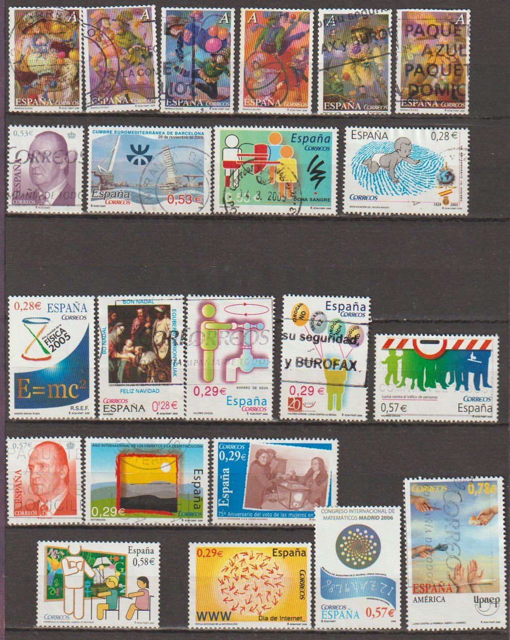 Tutti i francobolli: Espagne divers thèmes 1996-2009 – Usato da Crans-Montana venduto da kira56