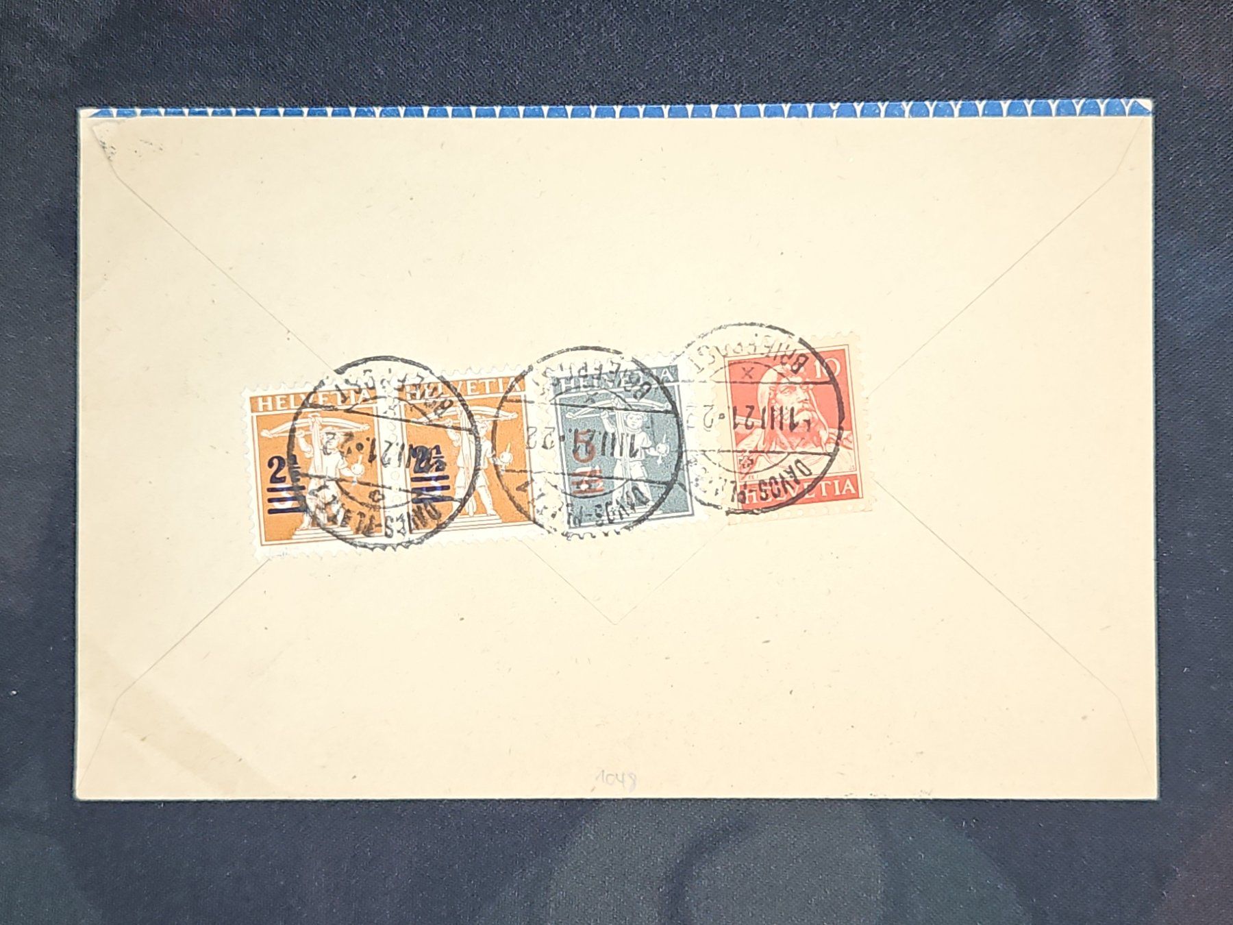 Tutti i francobolli: CL23 Enveloppe + Timbre Suisse 1922 – Usato da Cousset venduto da Patrick_Collections