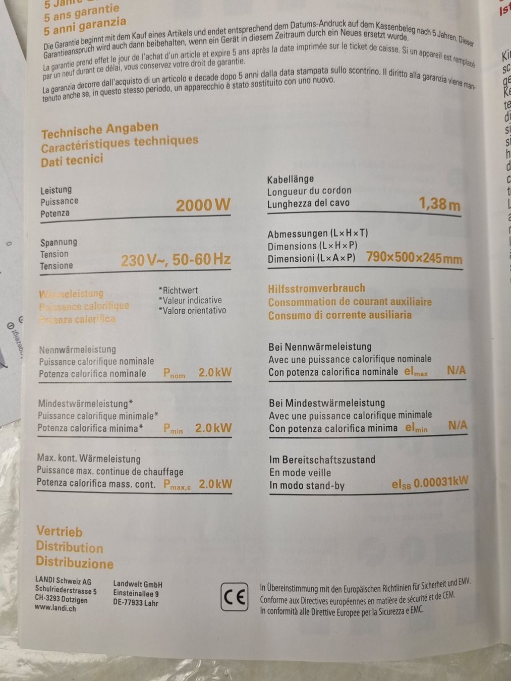 Radiatori: Glaspanel Heizer 2000 W von Landi – Nuovo (secondo la descrizione) da Zofingen venduto da Felpa 5
