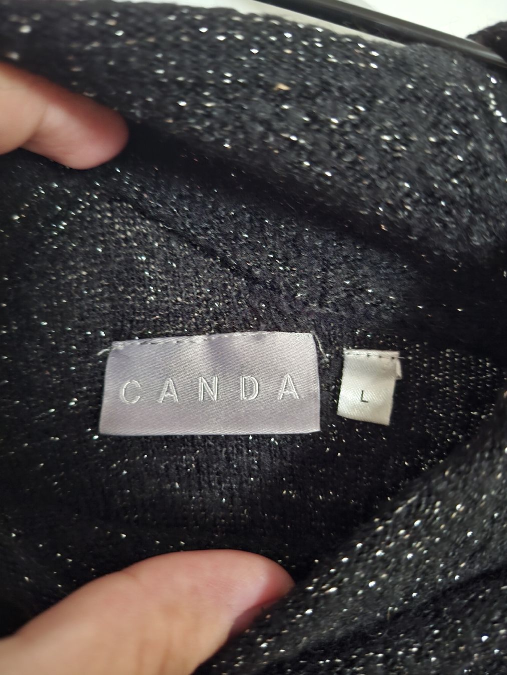 C&A Vestiti: Strickkleid Canda schwarz mit Glitzer Grösse L – Usato da Zürich venduto da E_BI 1