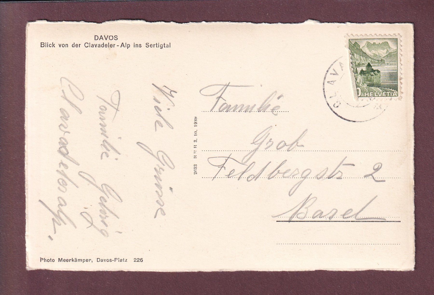 Cartoline postali: DAVOS - Clavadeler-Alp - Sertigtal – Usato da Pully venduto da nicecards 1