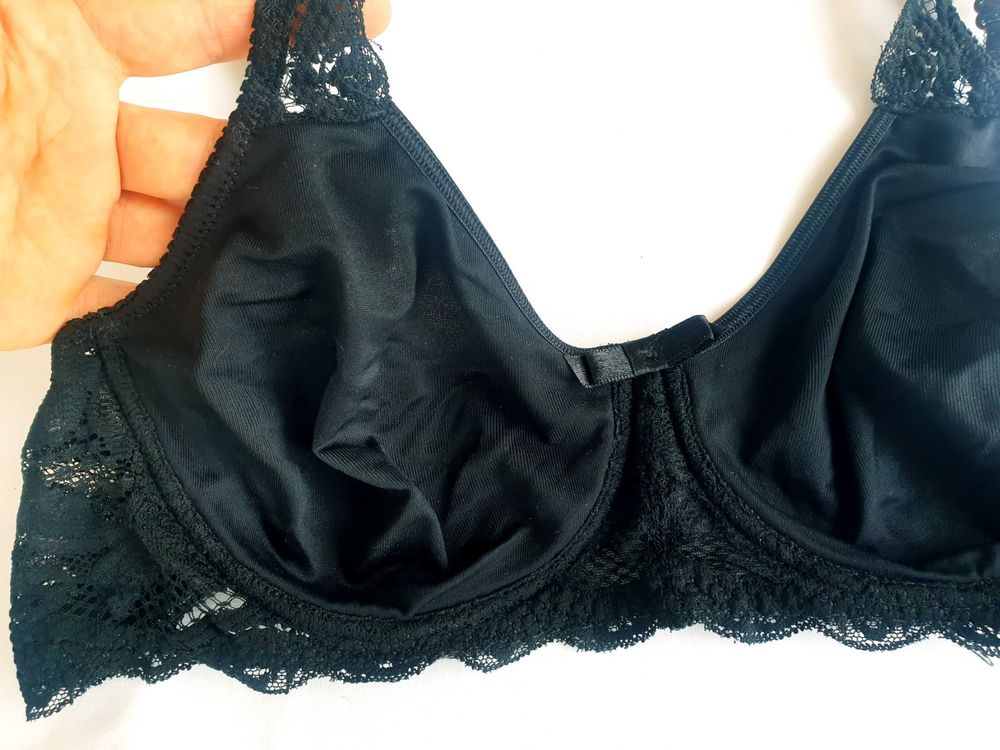 Naturana Damen-BH Mit Weichen, Gepolsterten Körbchen – Bequem Für Den Alltag, Größe 85B, Schwarz, Verstellbare Träger