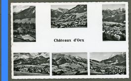 AK sw Château- d’ Oex VD 5-fach Multibild ≈ 1957