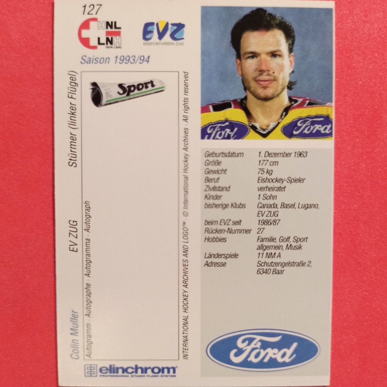 Carte collezionabili: Colin Muler - EVZ - 1993/94 – Usato da Dübendorf venduto da kb86_MOVIE 1