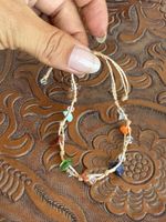 Armband mit Natursteinen geflochten verstellbar neu