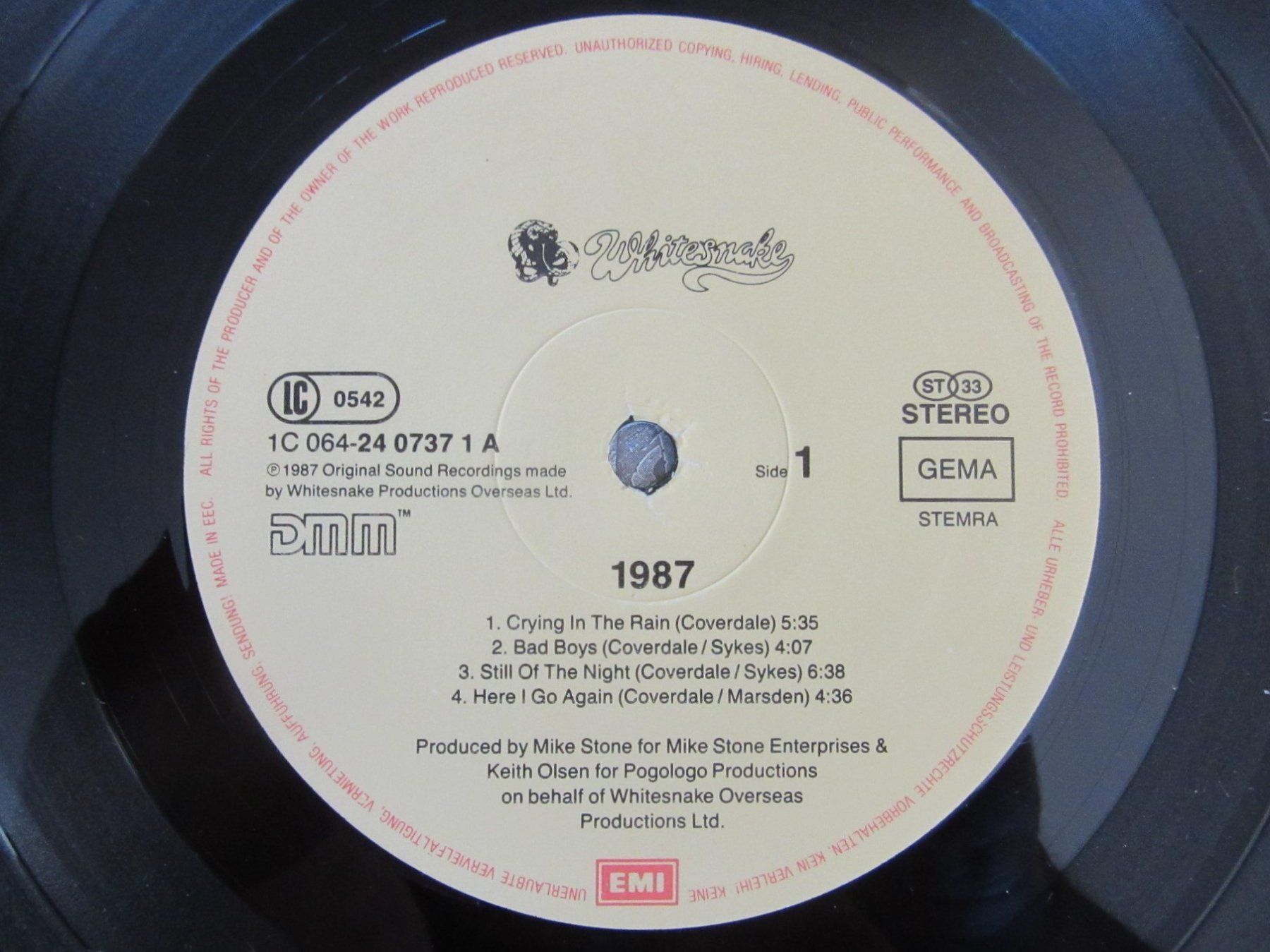 Schallplatten: Langspielplatte "WHITESNAKE" - 1987 – Gebraucht aus Degersheim von Tforelle 5