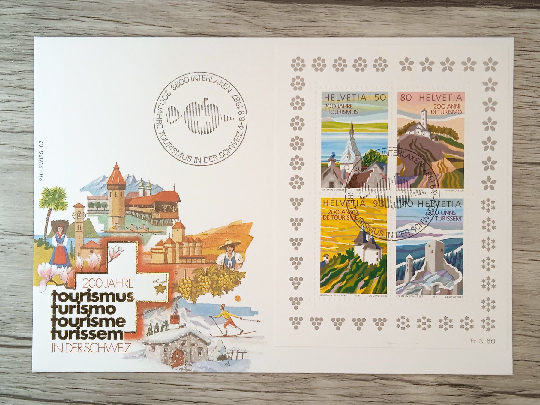 Alle Briefmarken: TR51 Enveloppe + Timbre Suisse 1987 – Gebraucht aus Cousset von Patrick_Collections