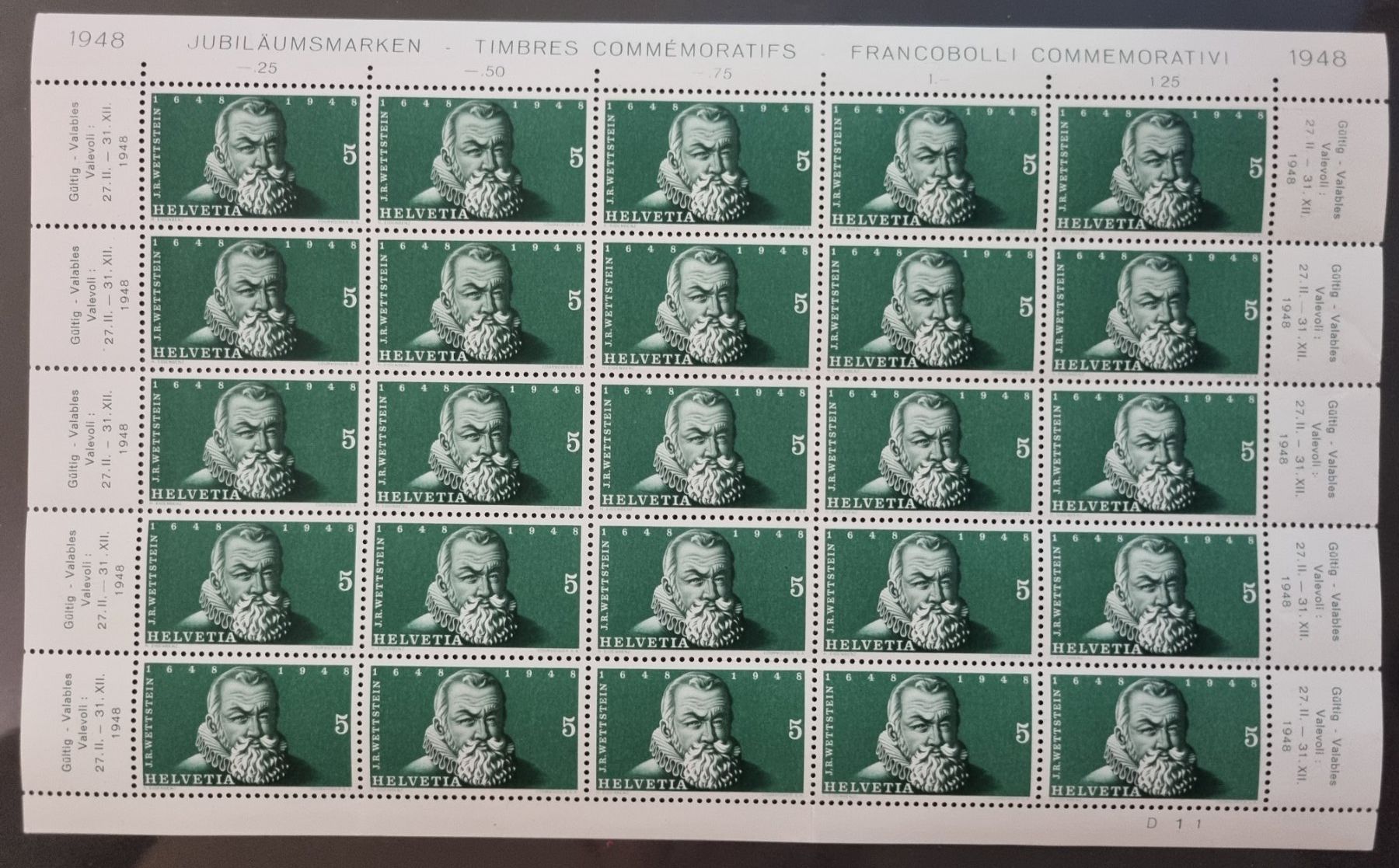 Alle Briefmarken: 4 postfrische Originalbogen 1941 - 1948 ** – Neu (gemäss Beschreibung) aus Gümligen von Geniusbuy 3