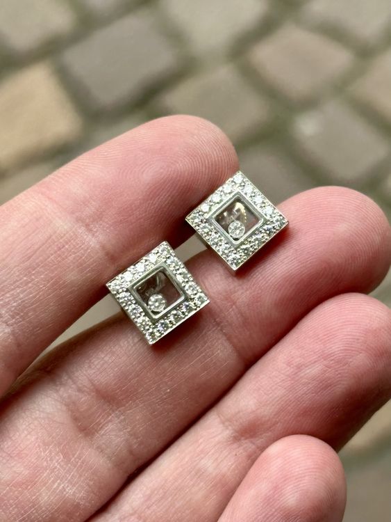 Chopard Orecchini pendenti & Orecchini a lobo: Chopard Ohrstecker Happy Diamonds Gold mit 34 Brillanten – Usato da Winterthur venduto da YSCHU 6
