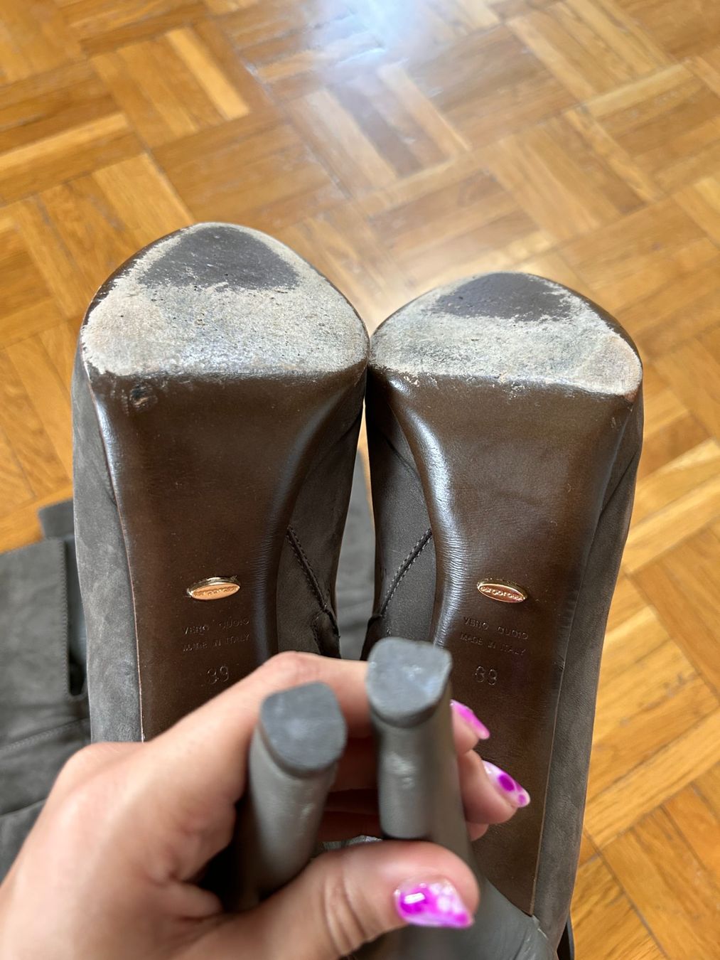 Sergio Rossi Scarpe da donna: Cuissardes suède gris Sergio Rossi – Usato da Geneve venduto da Salomevergne 3