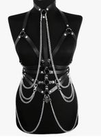 Sexy Corsetto di similpelle con catene-1 size-unisex