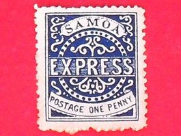 1877 SAMOA - EXPRESS - ONE PENNY