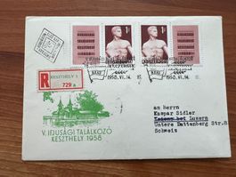 Ungarn Magyar 1958 FDC auf Erstagsbrief (M320)