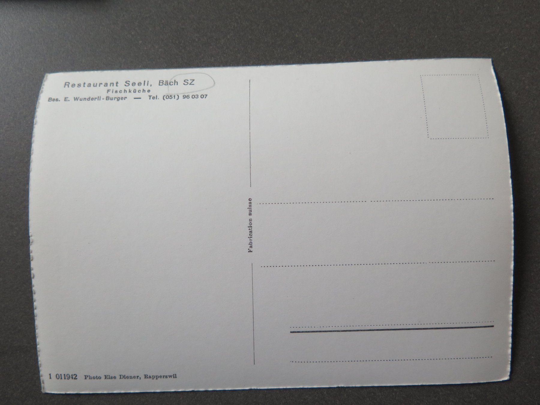 Cartoline postali: BÄCH - RESTAURANT SEELI – Usato da Wittenbach venduto da lipasal 1