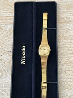 Nivada Armbanduhr Quarz Goldfarben Vintage mit Box