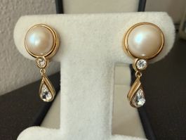 ✨Vintage Perlen- und Strass-Ohrringe