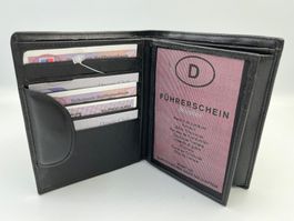 Portemonnaie aus echtem Leder, Top Zustand, Schwarz NP:59.-