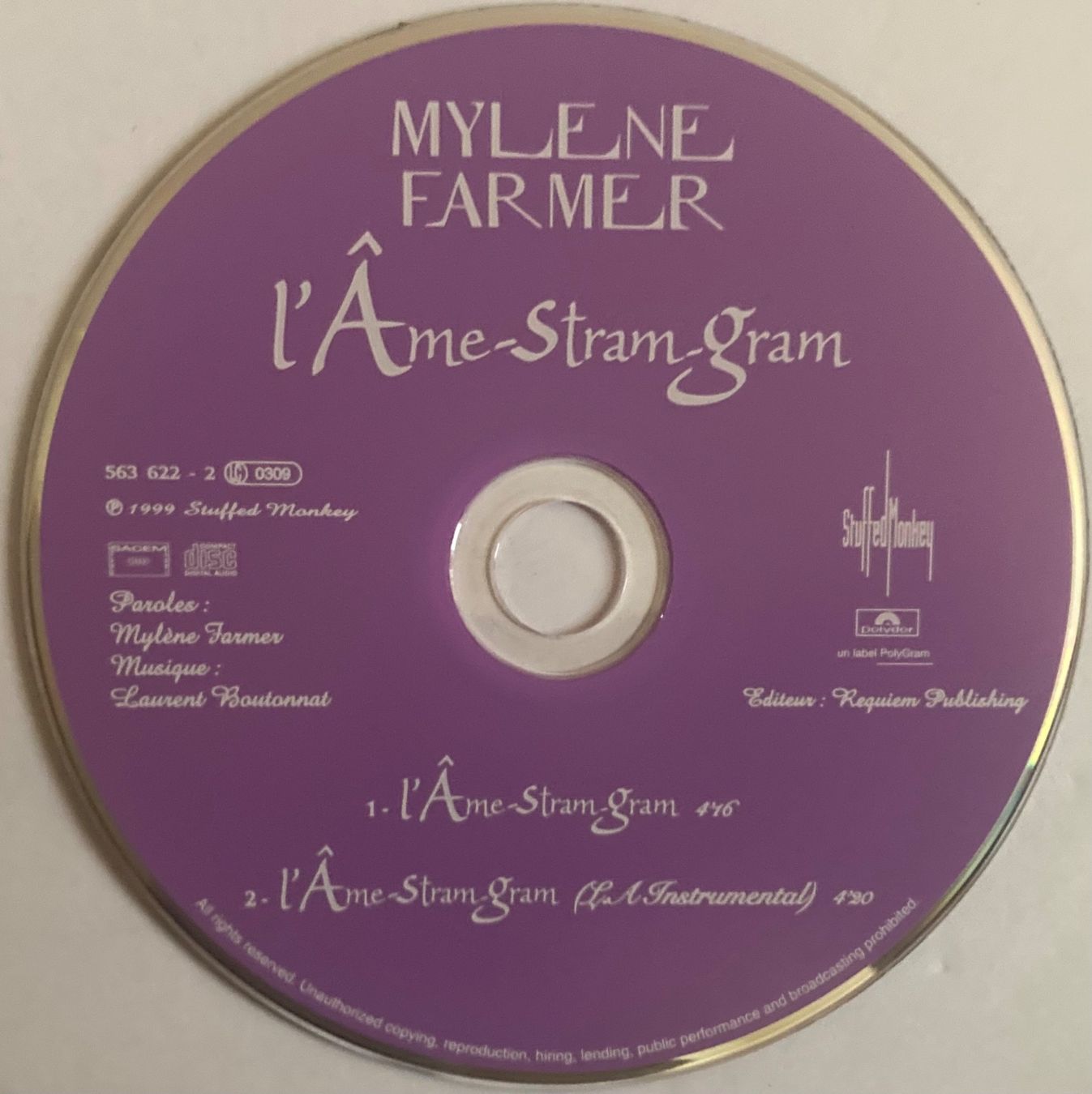 CD: MYLÈNE FARMER - L'ÂME-STRAM-GRAM – Usato da Poliez-Pittet venduto da Newtown-Records 2