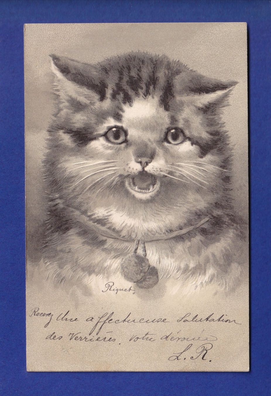 Ansichtskarten: CHAT - Carte gauffrée – Gebraucht aus Pully von nicecards-shop