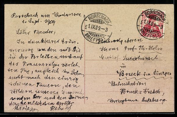 Cartoline postali: AK Bad Rorschach, Hafen, 1909 – Usato da Berlin venduto da bartko-reher 1