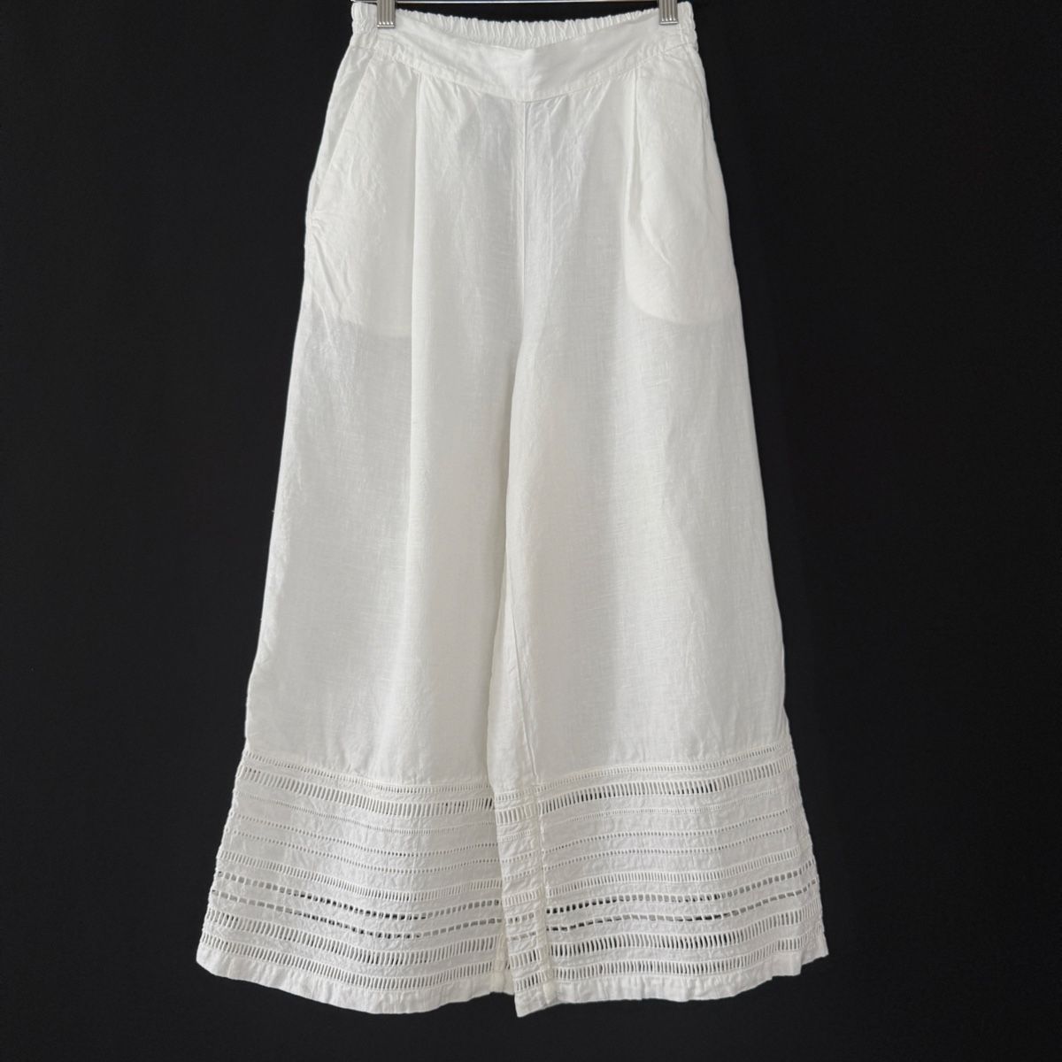 Pantaloni: 120% LINO White Linen Pants – Nuovo (secondo la descrizione) da Emmen venduto da Nightingale_2022