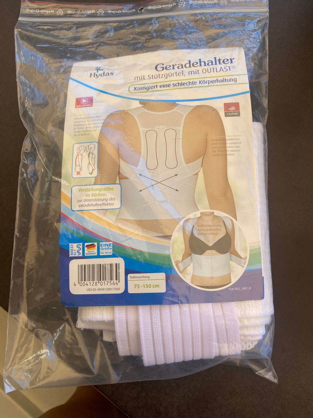 Letteratura sanitaria: Hydas Geradehalter mit Stützgürtel Grösse 75-150cm neu – Nuovo e nell'imballaggio originale da Luzern venduto da unt_5d7b