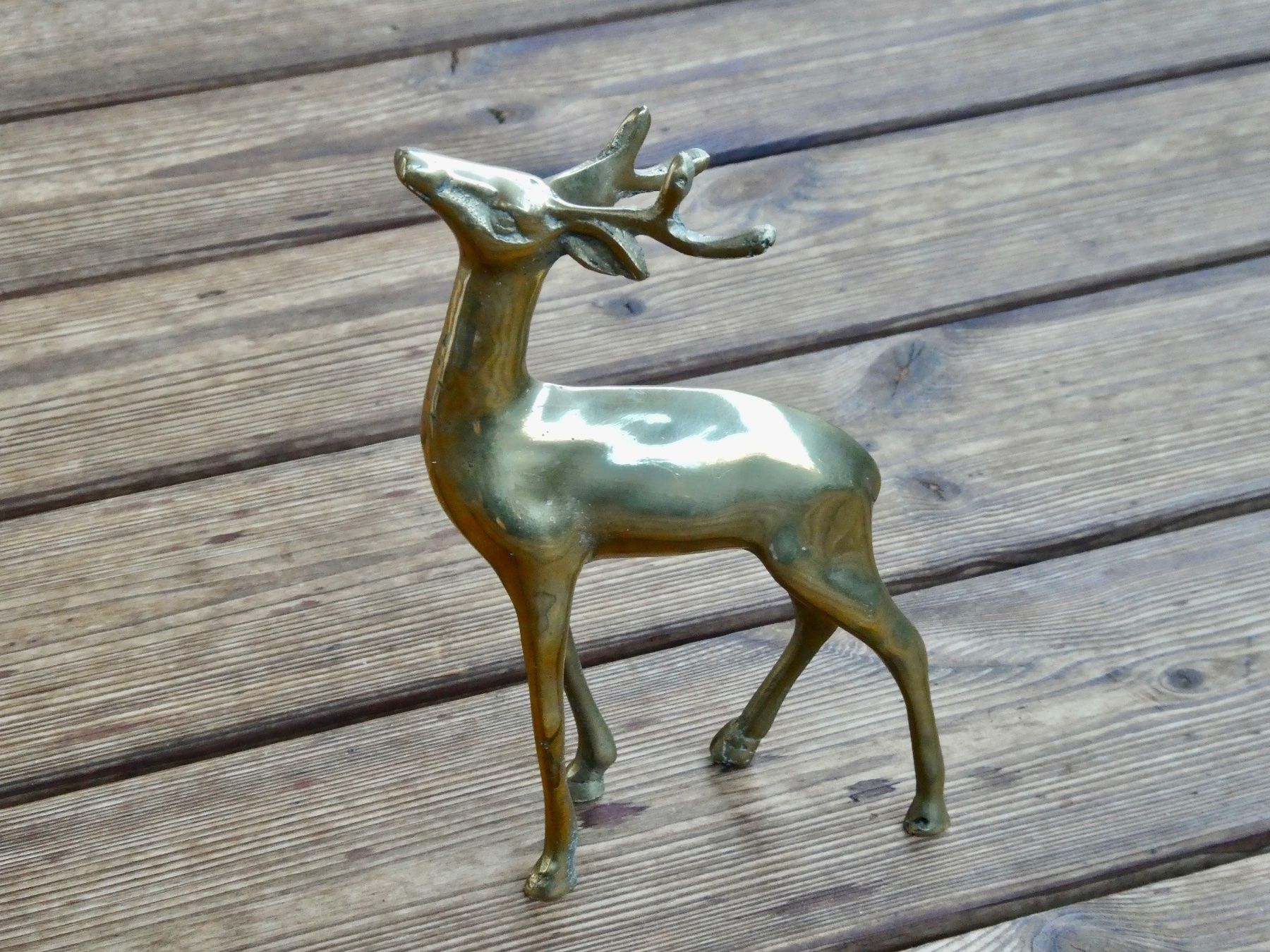 Statuette: kleine Hirschfigur Messingguss poliert – Usato da Lüchingen venduto da Eeizo 3