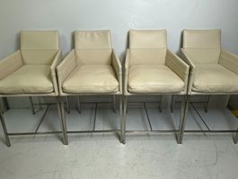 4x KFF Hochstuhl Texas / Design Barhocker mit Lehne / Leder