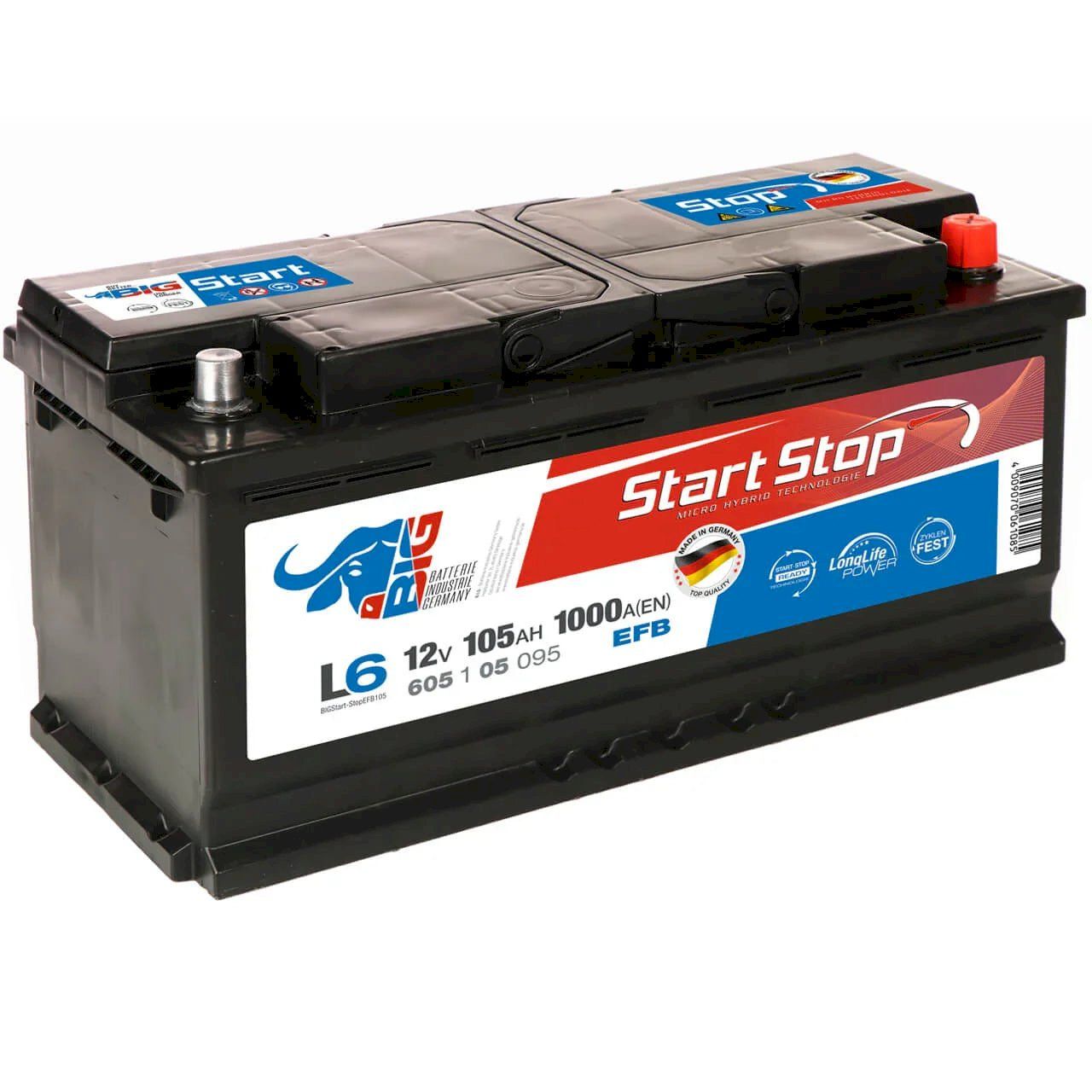 Batterie: BIG StartStop EFB 12V 105Ah Autobatterie – Nuovo e nell'imballaggio originale da Bottighofen venduto da zaap 2