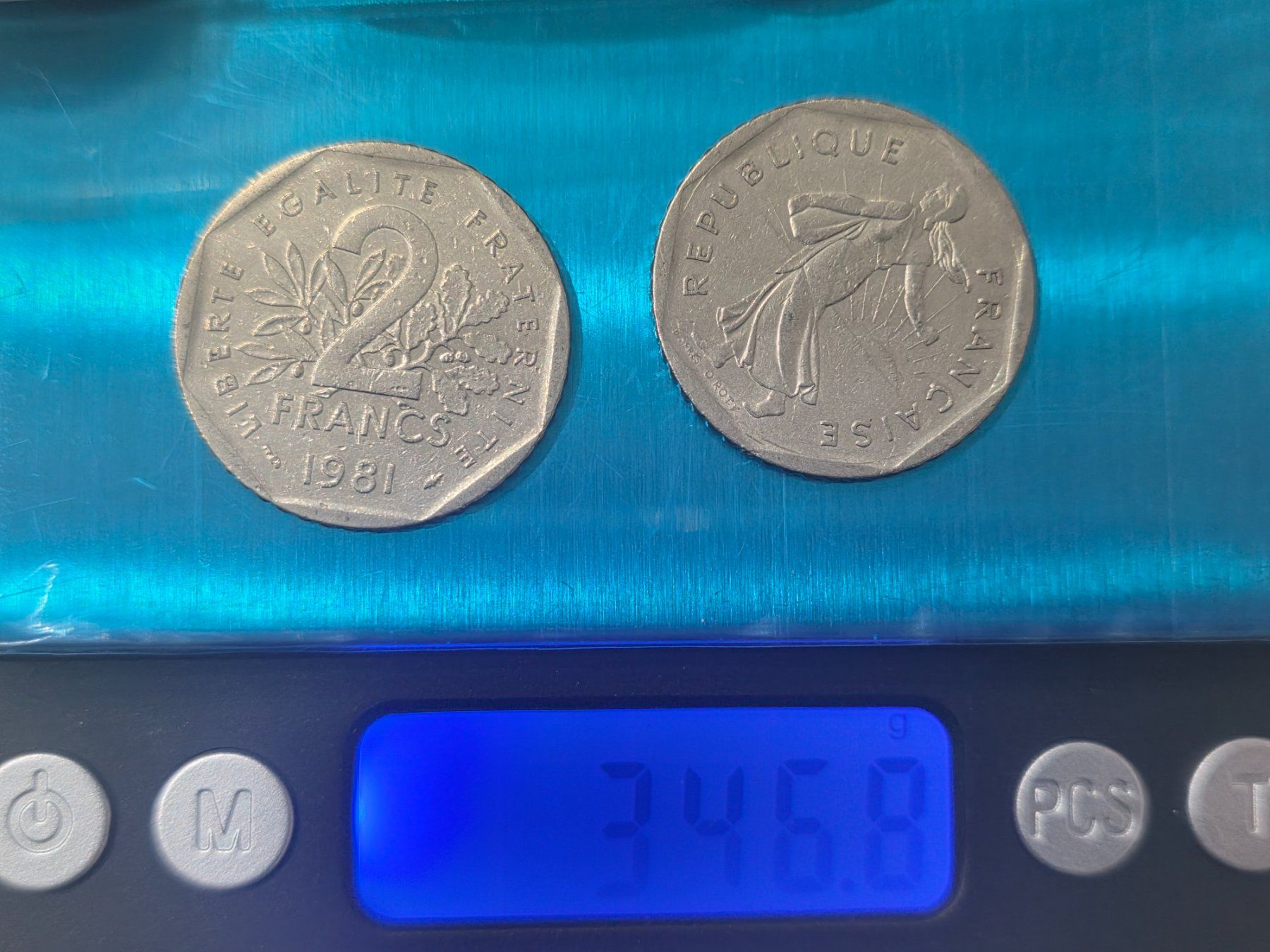 Tutti le monete: 2 Francs Republice Frankreich 346.8 gr. – Usato da Scherzingen venduto da Benjanil 1