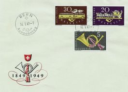 FDC 100 JAHRE EIDG. POST 1949