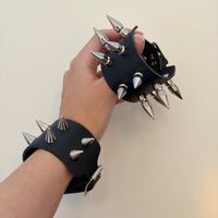 Punk Spiked Stud Leather Cuffs Wristbands Goth Alternative